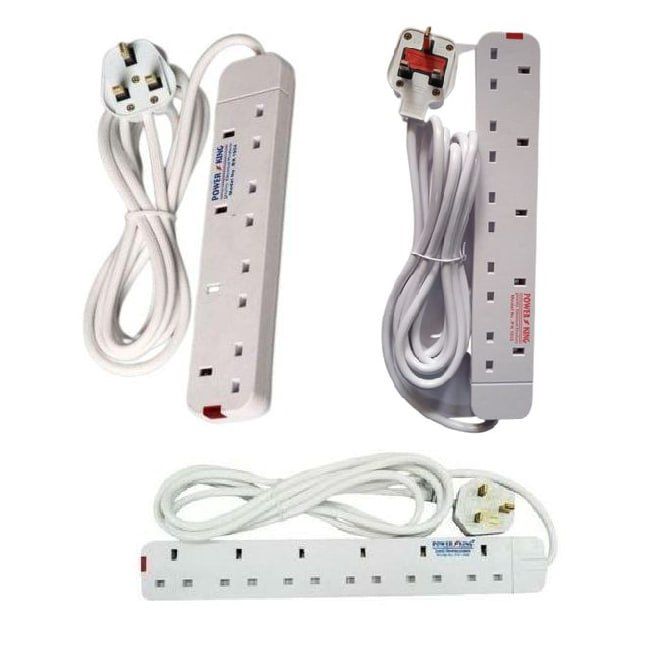 Power King 4/5/6 Way Quality Extension Socket With A 3 Meter Cable
