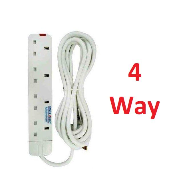 Power King 4/5/6 Way Quality Extension Socket With A 3 Meter Cable