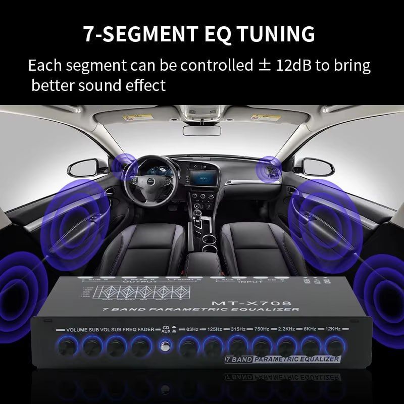 Professional 7 Band Car Equalizer Multifunctional Audio EQ Tuning Crossover Amplifier Parametric Equalizer Car Audio Equalizer