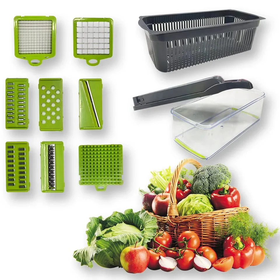 New Vegetables Chopper, Onion Chopper, Multifunctional 13 in 1 Food Chopper, Kitchen Vegetable Slicer Dicer Cutter,Vegitable Chopper With Blades,Carrot and Garlic Chopper With Container