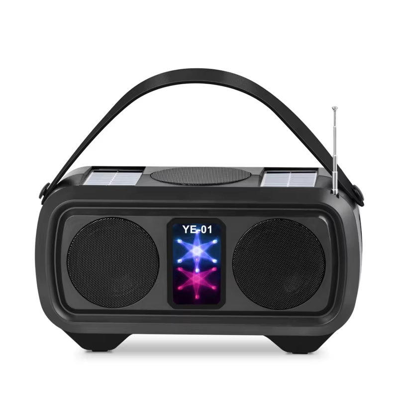 Wireless Solar Charging Portable Solar Speaker with FM radio Stereo Bass woofer stereo HIFI Music Player BT Active Speaker