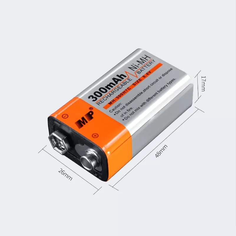 9 Volt Rechargeable battery MP 9v battery 300mAh