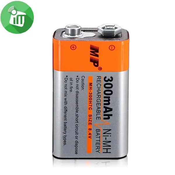 9 Volt Rechargeable battery MP 9v battery 300mAh