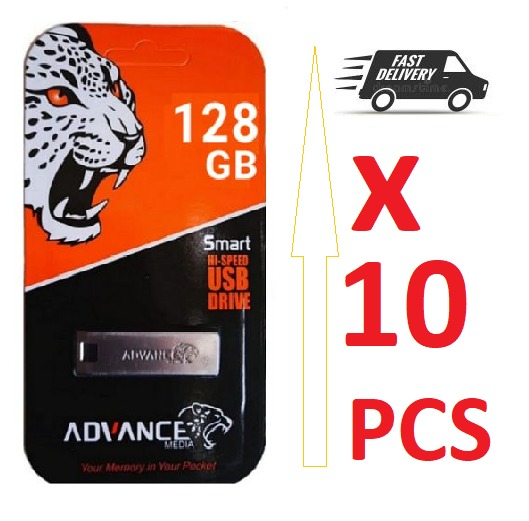 10 PCs Wholesale Price - Advance Metalic Quality [128GB/ 64GB/ 32GB / 16GB / 8GB / 4GB / 2GB] Flash Disk for Re-Sale
