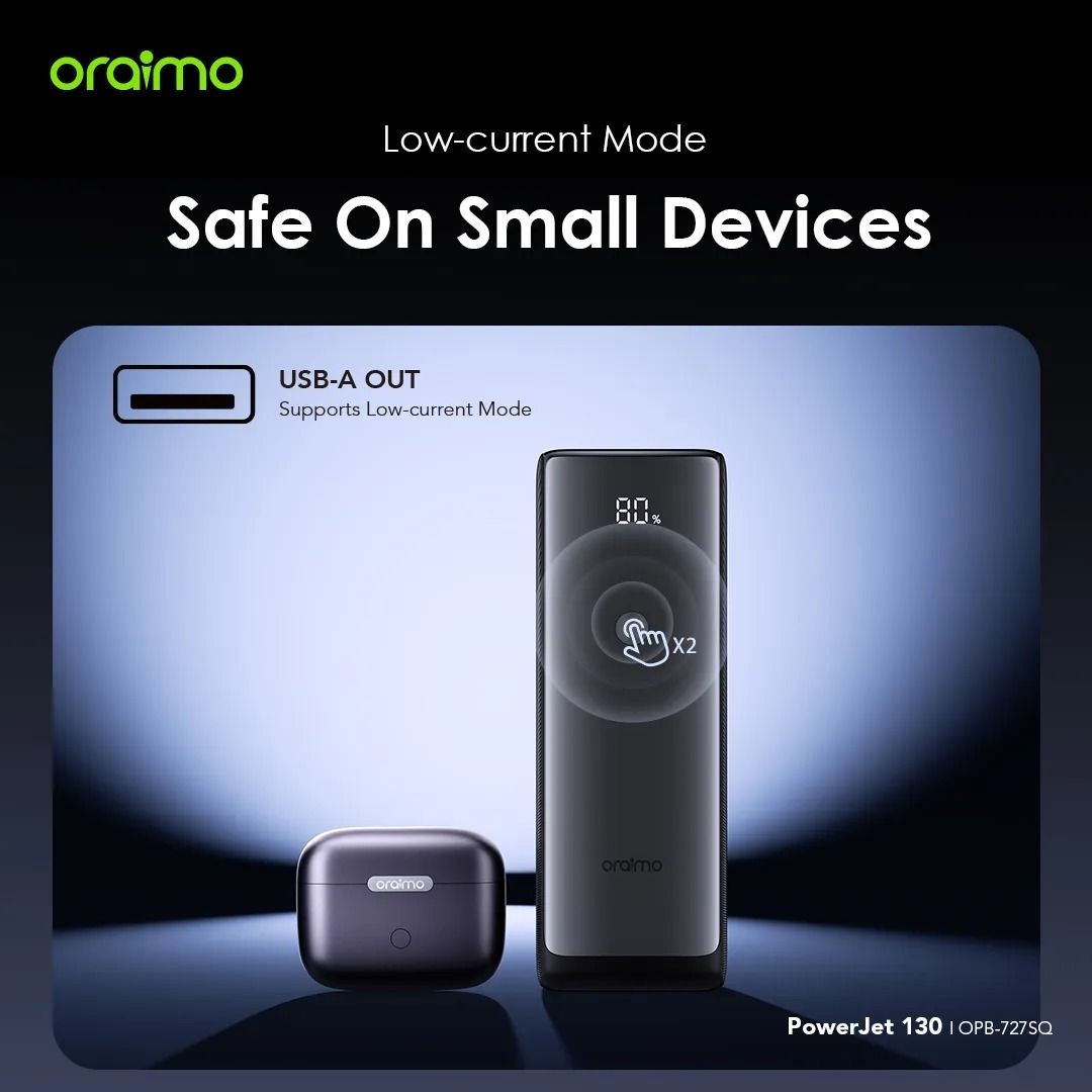 Oraimo Super Fast PowerJet OPB-727SQ 130W 27,600mAh power bank for laptops and phones