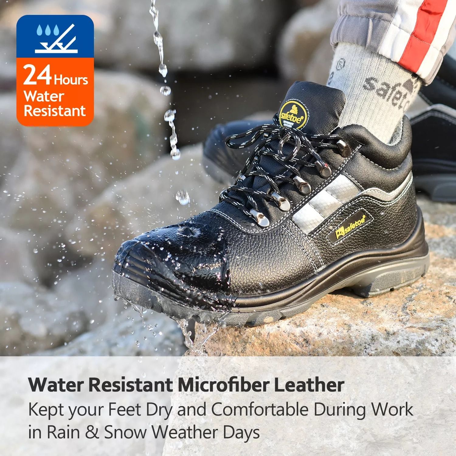 Safetoe Site Black Protective Work Boots