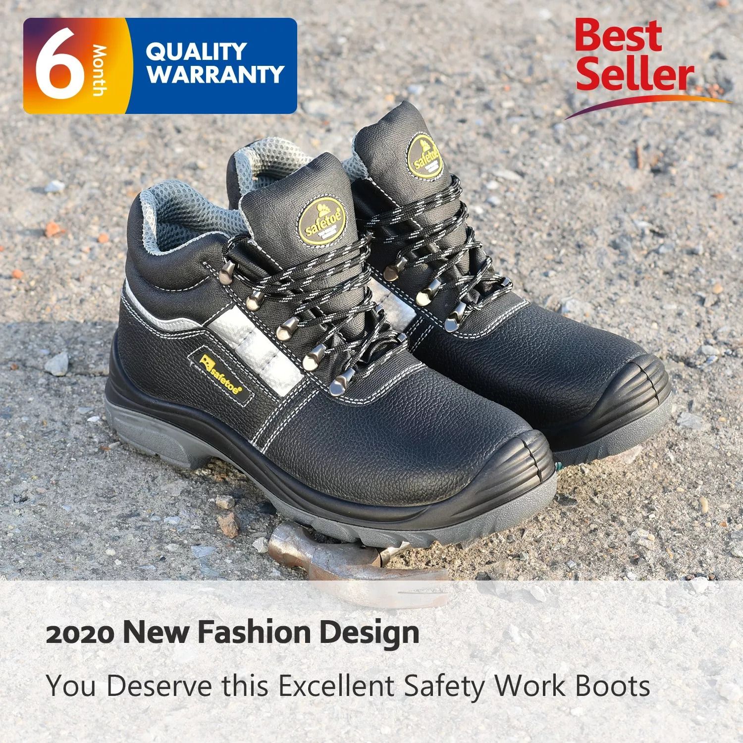 Safetoe Site Black Protective Work Boots