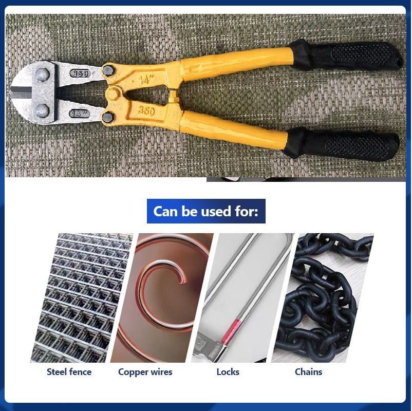 Industrial Bolt Cutter | Heavy Duty Chain Cutter Tool | Lock Cutter  | Chain Link Fence Cutter | Wire Cutter -  Yellow/Red
