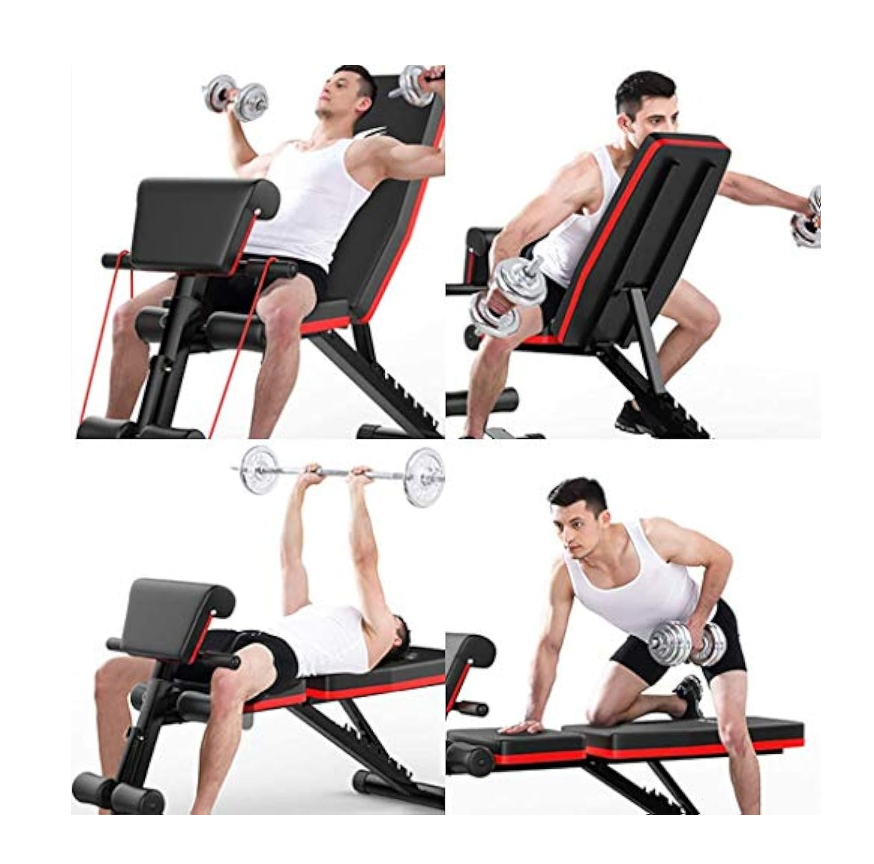 Weight Bench, Adjustable Workout Bench Press 800lbs Flat Incline Decline Utility Bench Sit Up Exercise Bench for Home Gym Strength Training Full Body Workout