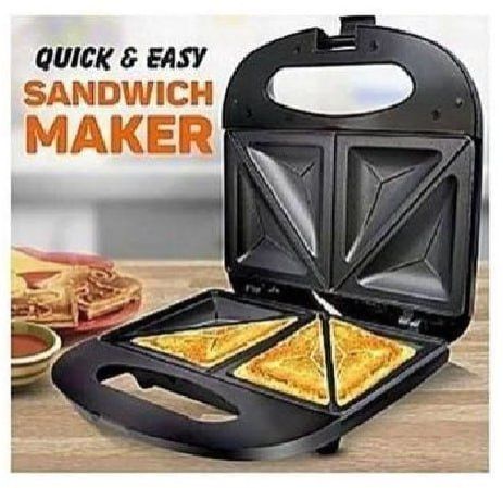 Heavy Duty 2 In 1 Sandwich Maker And Toaster Non-Stick Plates, Locking Lid, Cool Touch Handle & Cord Storage. Ideal for Breakfast. Easy to Clean