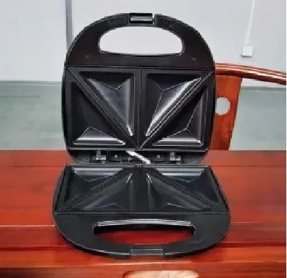 Heavy Duty 2 In 1 Sandwich Maker And Toaster Non-Stick Plates, Locking Lid, Cool Touch Handle & Cord Storage. Ideal for Breakfast. Easy to Clean