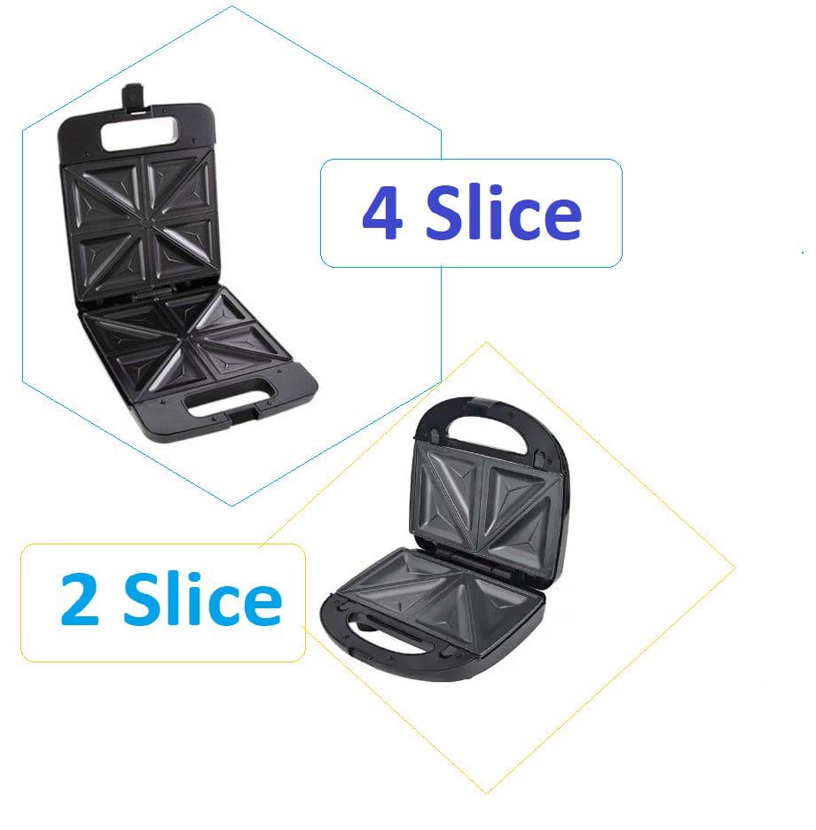 Heavy Duty 2 In 1 Sandwich Maker And Toaster Non-Stick Plates, Locking Lid, Cool Touch Handle & Cord Storage. Ideal for Breakfast. Easy to Clean