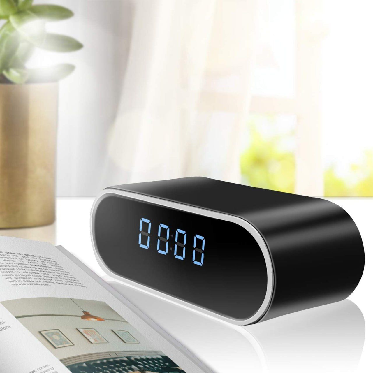 Hidden Spy Camera Clock, HD 1080P WiFi Camera Alarm Clock with Night Vision and Motion Detective, Monitor Video Recorder Nanny Cam for Home Office Security No Audio