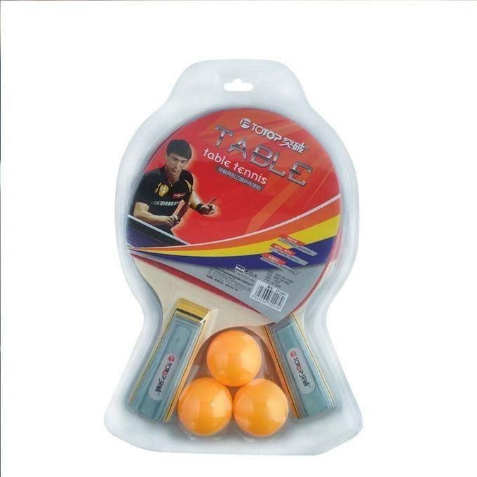 Table Tennis 2-Player Set 2-Bats Rackets With 3 Balls