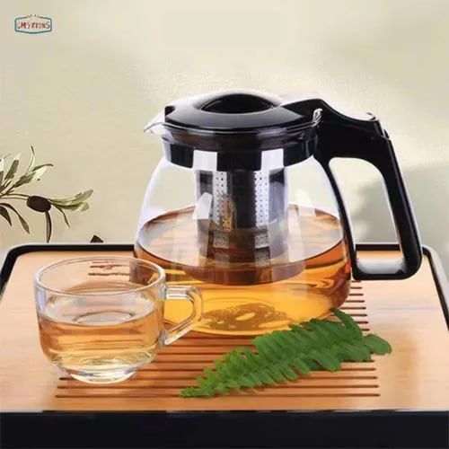 High Quality Heat Resistant Borosilicate Kitchen Glass Tea Pot with Sieve - for Brewing Loose Leaf Tea, Herbal Infusions, or Daily Tea Serving