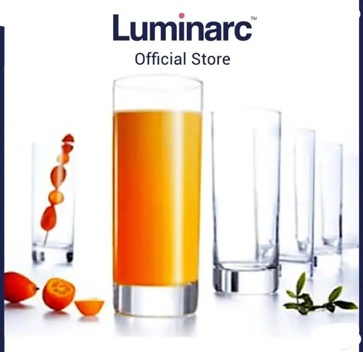 Hard Luminarc Islande Highball Tumbler 6-PCs Glasses for Water/Juice Glass Set