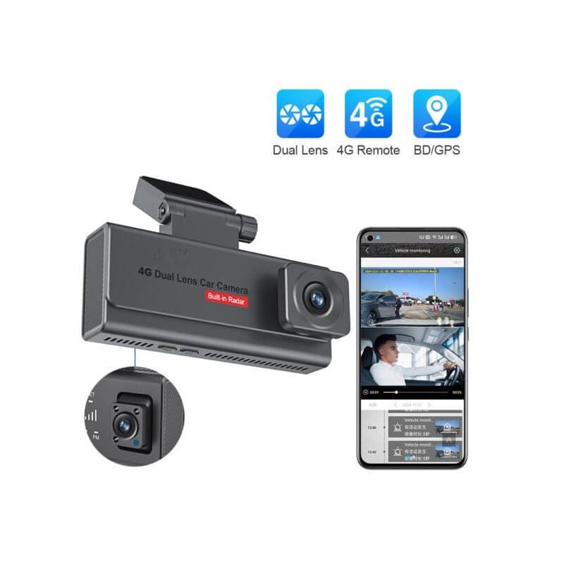 Dash Cam Front and Rear 4K+1080P, Free 64GB Card, Built-in Wi-Fi, Dash Camera for Cars, Car Camera, Dual Dashcams for Cars with Night Vision, 24 Hours Parking Monitor, Loop Recording