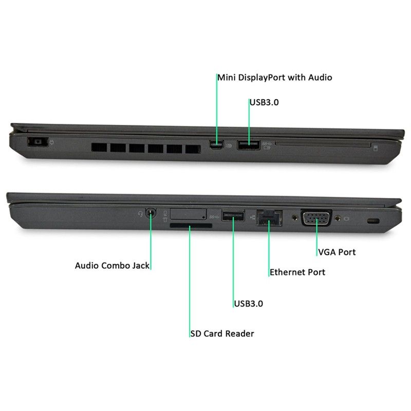 Refurbished Laptop Lenovo ThinkPad T450 Core i5 4th Gen 8GB+500GB HDD+14" Windows 10 Refurbished Lenovo Laptops Notebook Computer