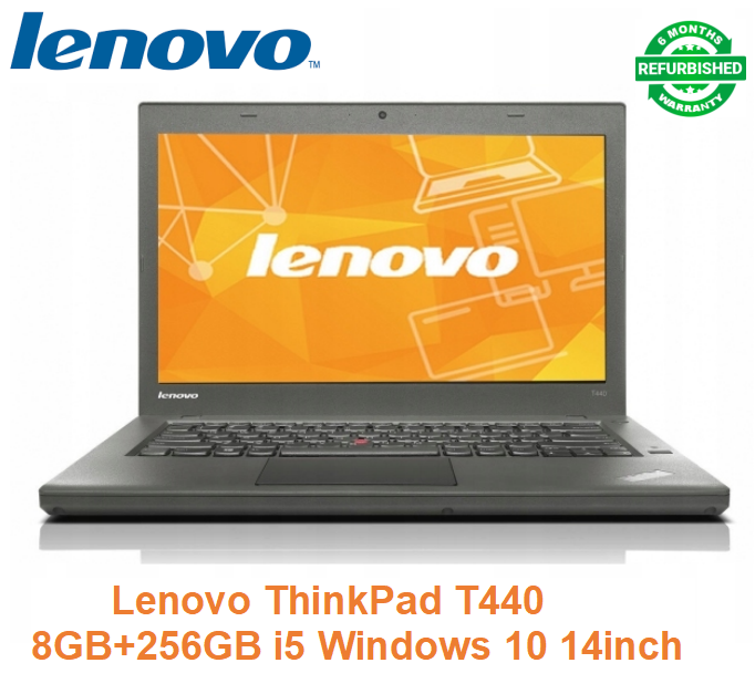 Refurbished Laptop Lenovo ThinkPad T440 Core i5 4th Gen 8GB+256GB SSD+14" Windows 10 Refurbished Lenovo Laptops Notebook Computer
