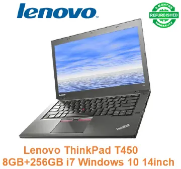 Refurbished Laptop Lenovo ThinkPad T450 Core i7 4th Gen 8GB+256GB SSD+14 inch Windows 10 Refur