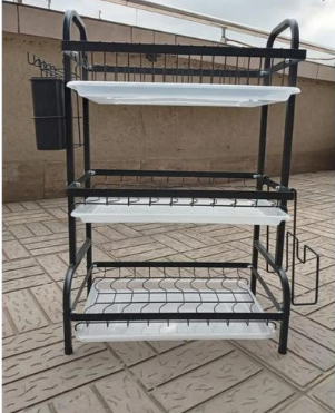 3 Tier High Quality Carbon Steel Dish Rack Utensil Organizer 3 Layers Dish Drainer