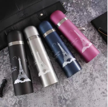 1Pc 500ML Metallic Thermos Vacuum Flask Travel Cup water bottle