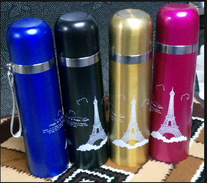 1Pc 500ML Metallic Thermos Vacuum Flask Travel Cup water bottle