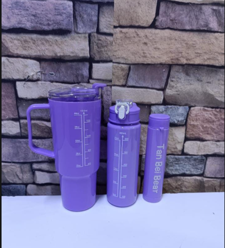 3in1 stanley cup Gift Set  portable coffee,tea, smoothie,juice mug with straw. High-quality travel mug, BPA-free plastic lid