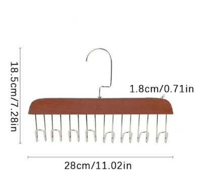 1Pc Wooden Sling Hanger Multi Functional Hooks