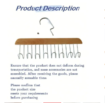 1Pc Wooden Sling Hanger Multi Functional Hooks