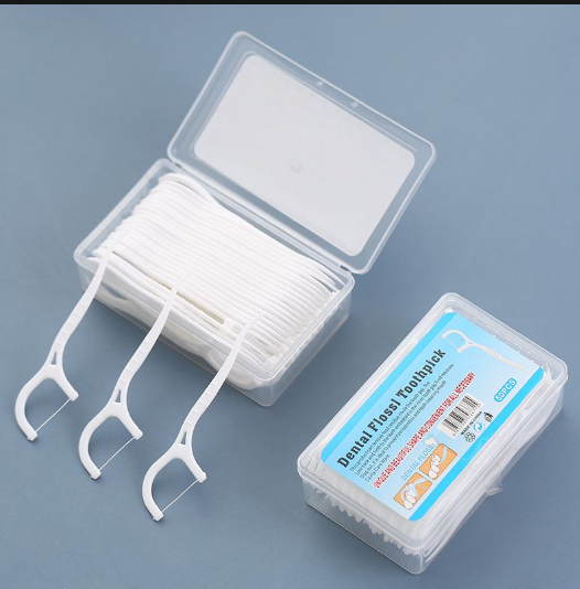 50pcs Dental Floss Flosser Bleaching Picks Toothpicks Teeth Stick Interdental Brush Tooth Cleaning Dental Floss Pick Oral Care White 50 Pieces/pack