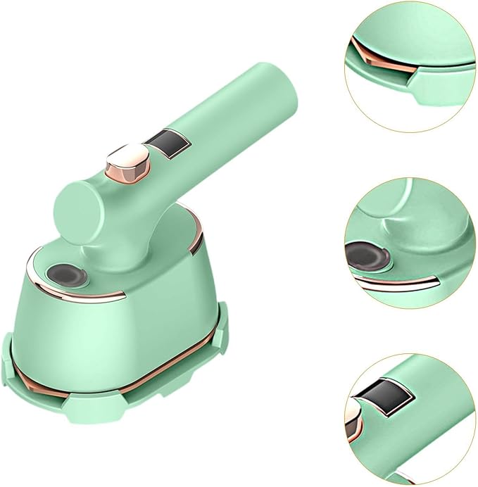 Travel steam iron, Portable handheld steamer for clothes, LCD temperature display, 90° rotating handle powerful wrinkle removal, Small iron perfect for home, dorm and outdoor travel