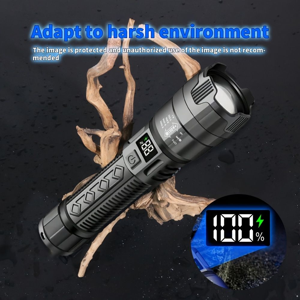 Bright Flashlight ABS Strong Light Focusing Led Flash Light USB Rechargeable Outdoor Flashlights, Mini lights portable ultra-bright household xenon lamp outdoor long-range ultra-long enduran
