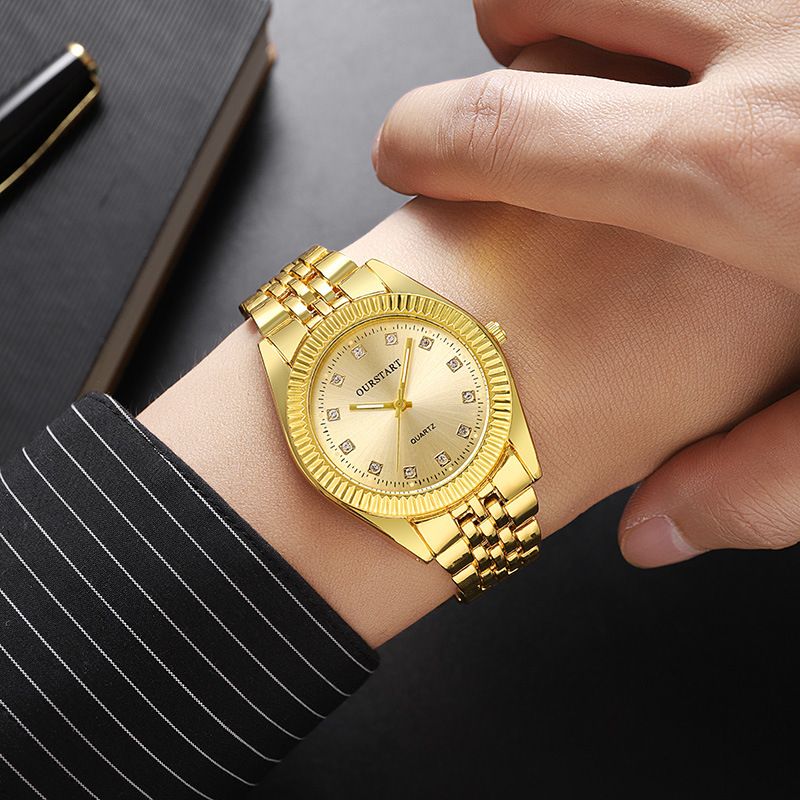 Diamond Business Dress Analog Quartz Stainless Steel Waterproof Luminous Luxury Casual Wrist Watch Couple Watches Fashion Pair Watches Men and Women