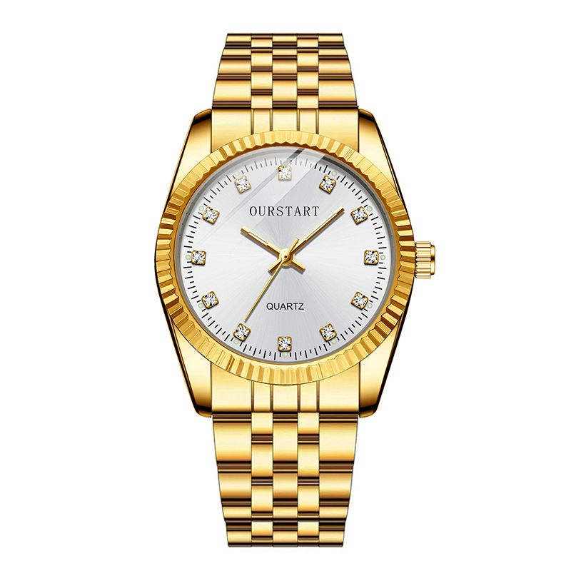 Diamond Business Dress Analog Quartz Stainless Steel Waterproof Luminous Luxury Casual Wrist Watch Couple Watches Fashion Pair Watches Men and Women