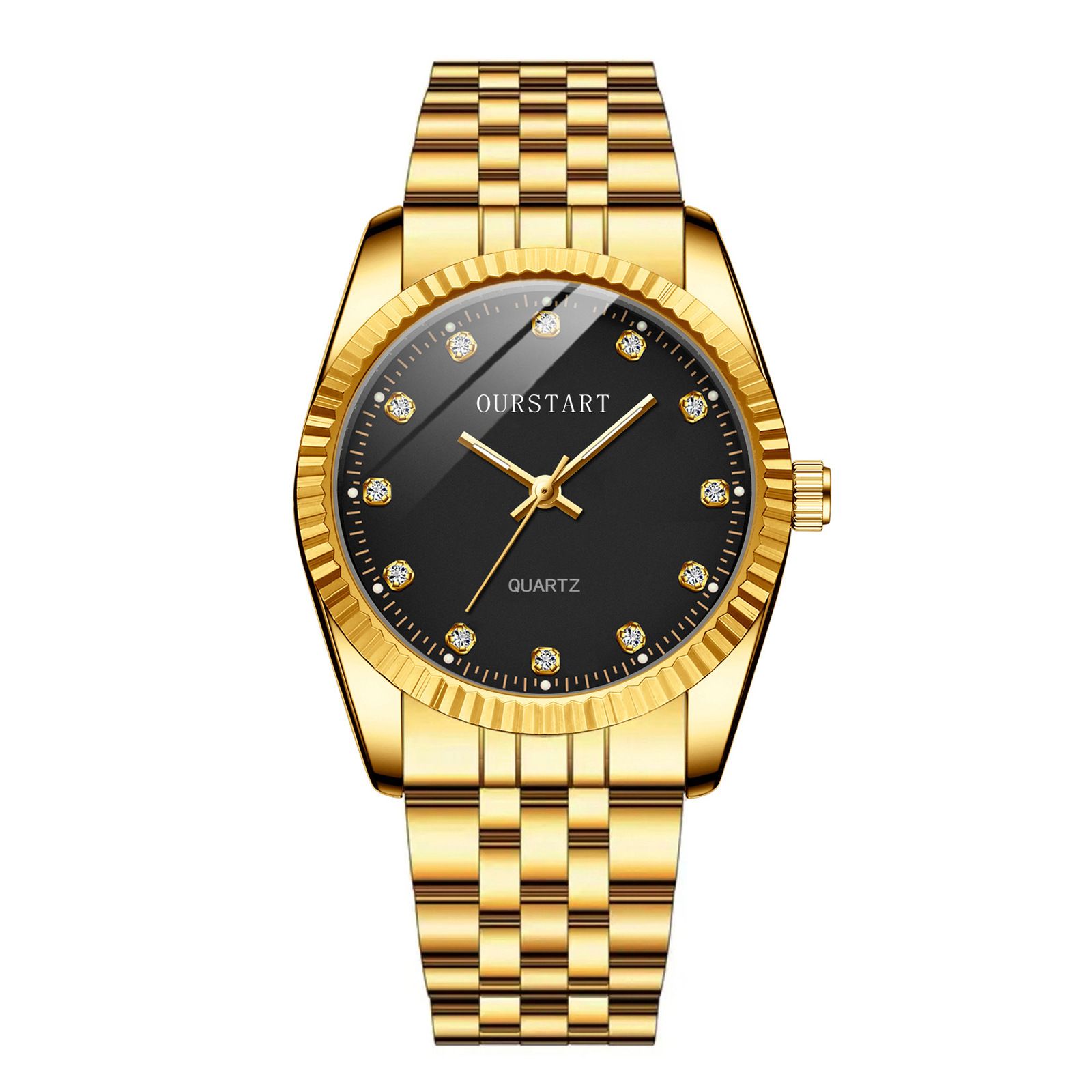 Diamond Business Dress Analog Quartz Stainless Steel Waterproof Luminous Luxury Casual Wrist Watch Couple Watches Fashion Pair Watches Men and Women
