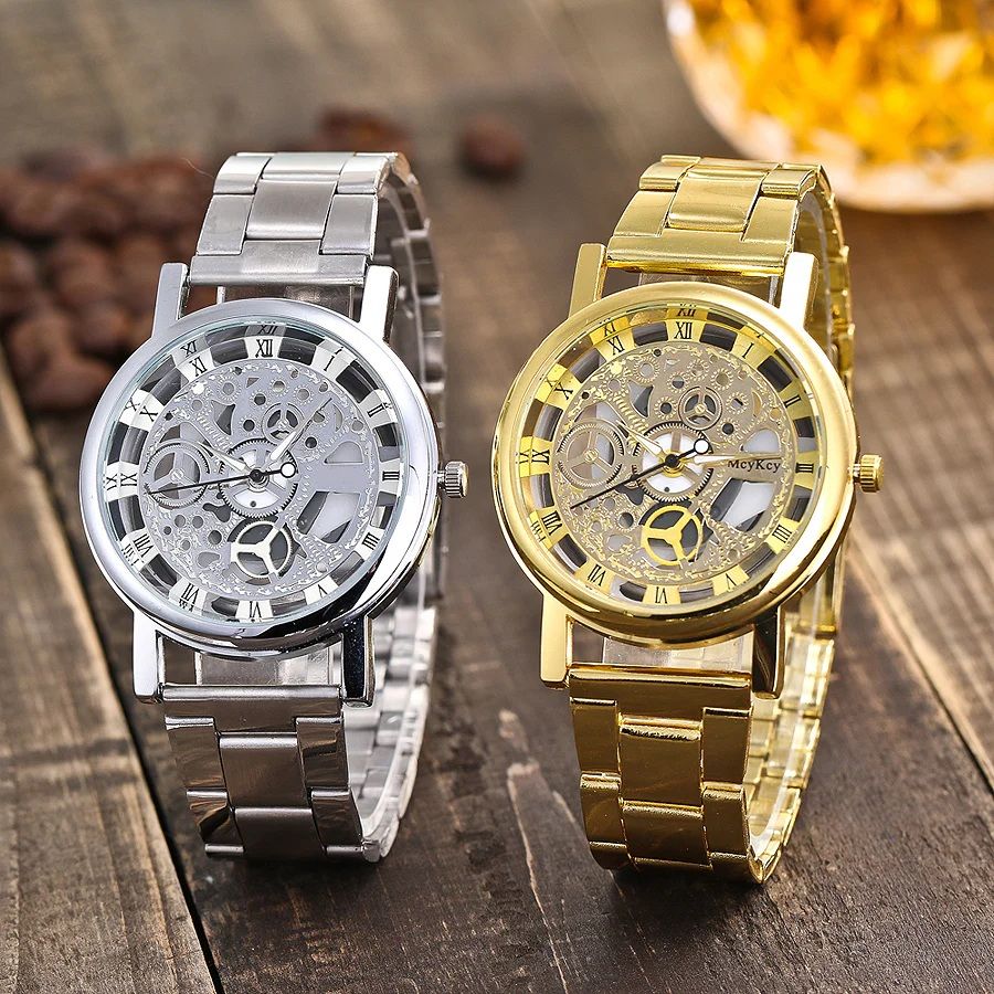 Double-sided Transparent Hollow Automatic Mechanical Men Watches Top Brand Original Men's Watches Luxury Chronograph Quartz Sports Watches Male Wrist Watch Waterproof Luminous Watches