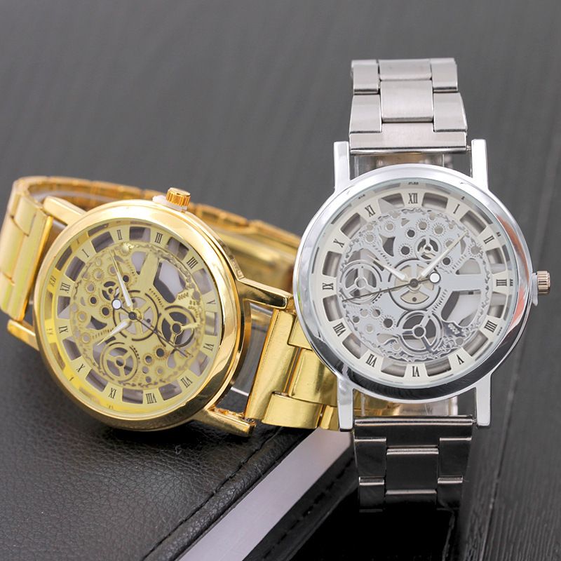Double-sided Transparent Hollow Automatic Mechanical Men Watches Top Brand Original Men's Watches Luxury Chronograph Quartz Sports Watches Male Wrist Watch Waterproof Luminous Watches