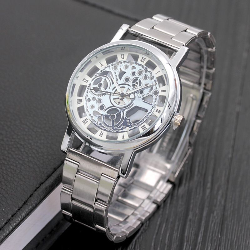 Double-sided Transparent Hollow Automatic Mechanical Men Watches Top Brand Original Men's Watches Luxury Chronograph Quartz Sports Watches Male Wrist Watch Waterproof Luminous Watches