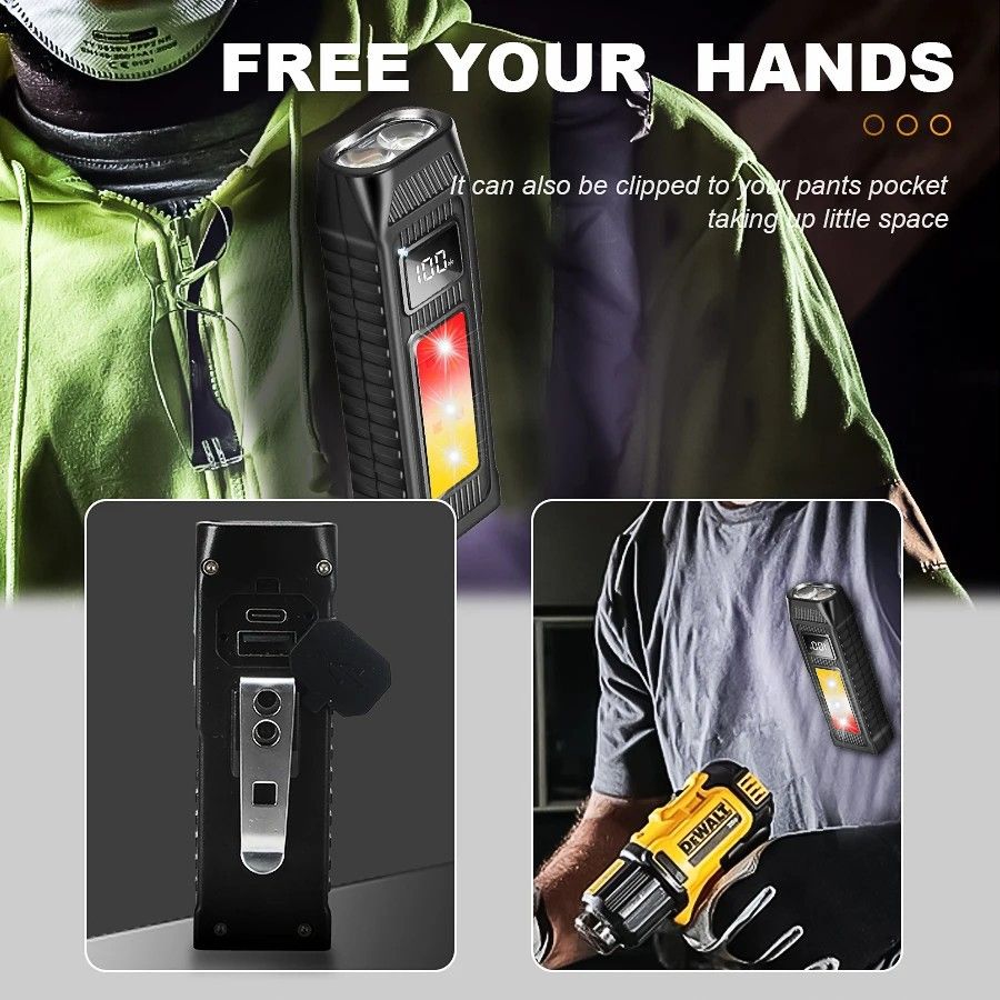 High Power LED Flashlight Powerful USB Rechargeable Torch Handheld Portable Mini Flashlight for Outdoor, Emergency, and  Hiking