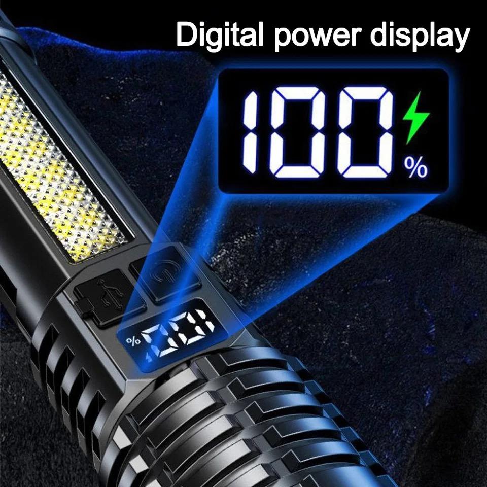 New Rechargeable LED Flashlight Portable Waterproof Emergency Torch Telescopic Zoom Camping Adventure Lamp Carry Working Light