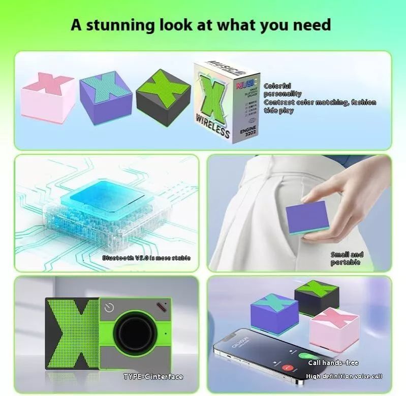 Bluetooth Speaker Wireless Outdoor Portable Mini subwoofer Powerful Volume Clear Stereo Sound Portable Low Latency Speaker Music Box