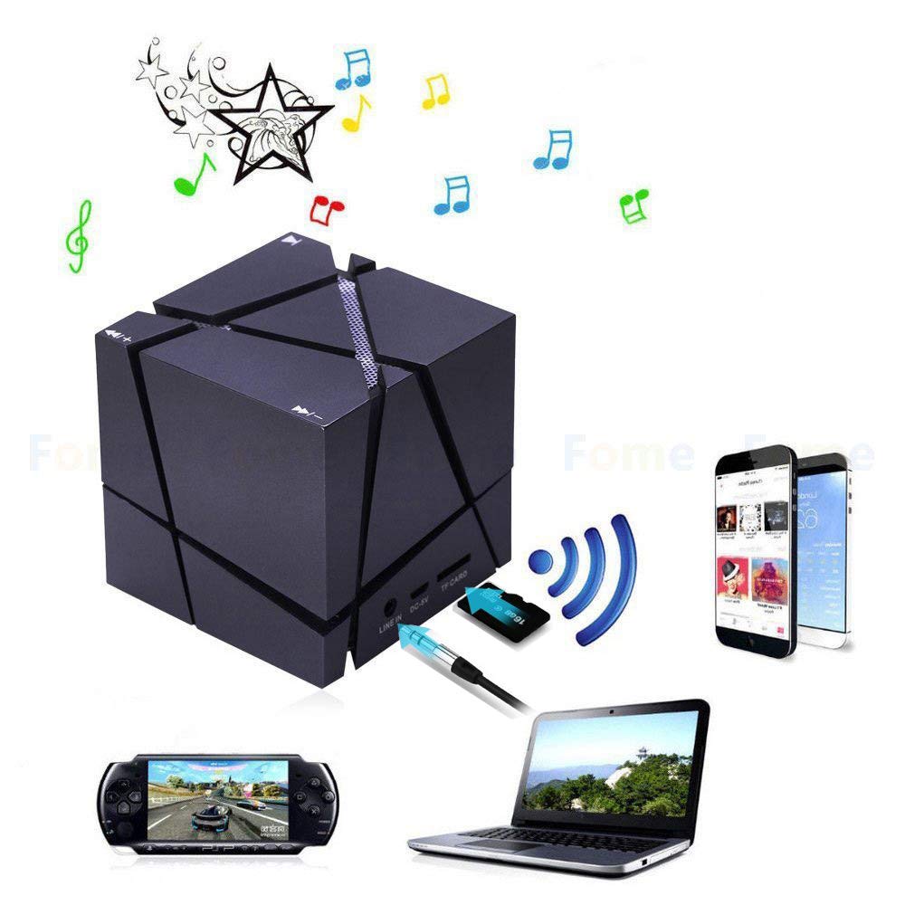 Bluetooth Speakers with Colorful LED Light, Mini Portable Wireless Cube Stereo Speaker Magic Music Player Hand Free Outdoor for iPhone Samsung MP3 MP4 Player Tablet Laptop Computer Speaker