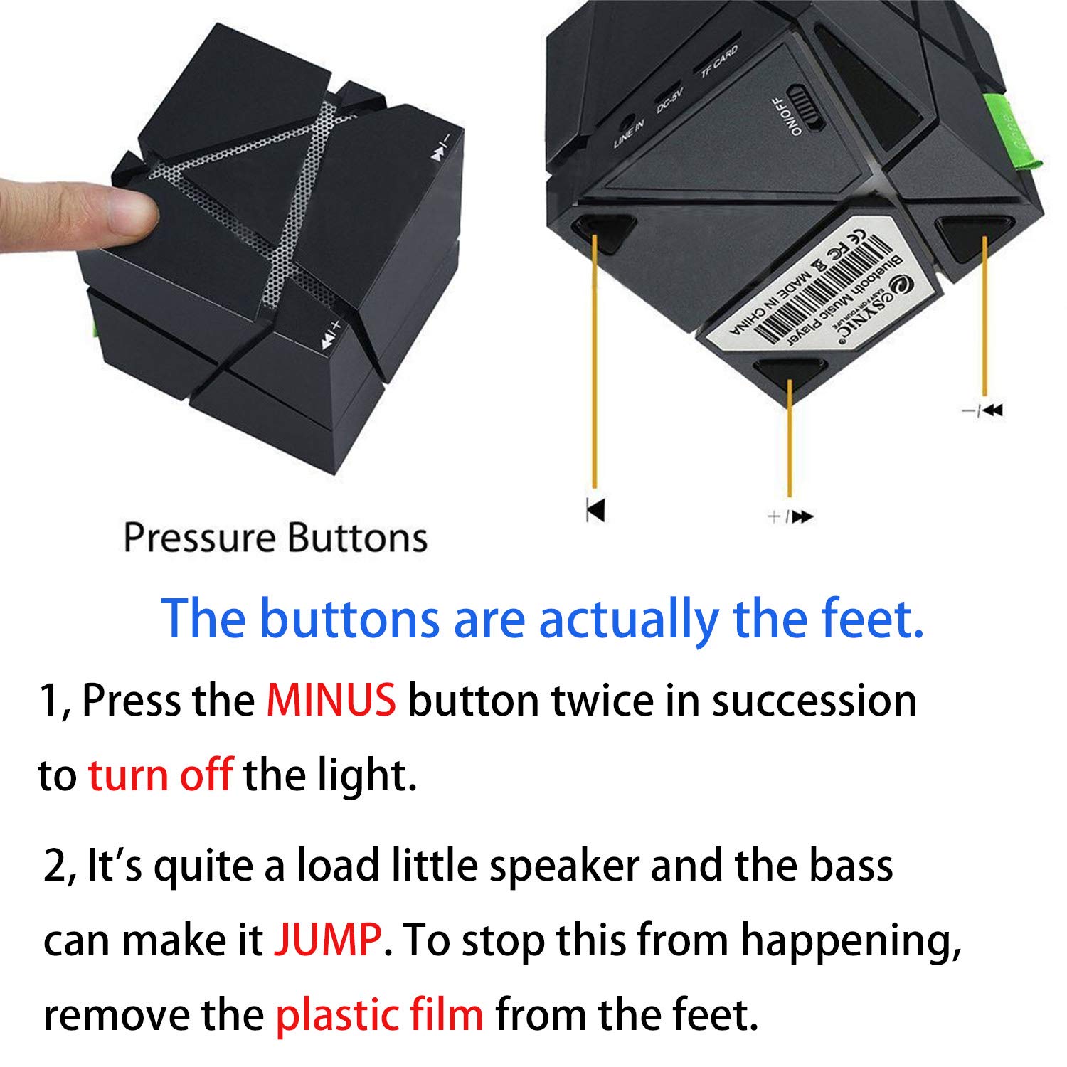 Bluetooth Speakers with Colorful LED Light, Mini Portable Wireless Cube Stereo Speaker Magic Music Player Hand Free Outdoor for iPhone Samsung MP3 MP4 Player Tablet Laptop Computer Speaker