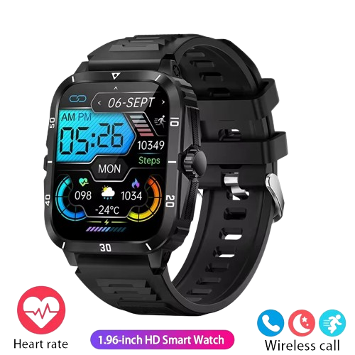 Sport Smart Watch For Men 1.96 Screen Blood Oxygen Bluetooth Call Watch 100+Sport Waterproof Smartwatch Men Watches