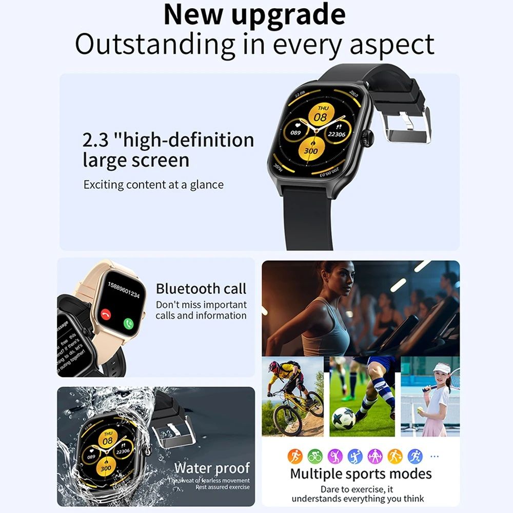 Smart Watch Bluetooth Call Sports Fitness Smartwatches Heart Rate Blood Pressure Monitor Tracker For Smart Phones Waterproof Smartwatch