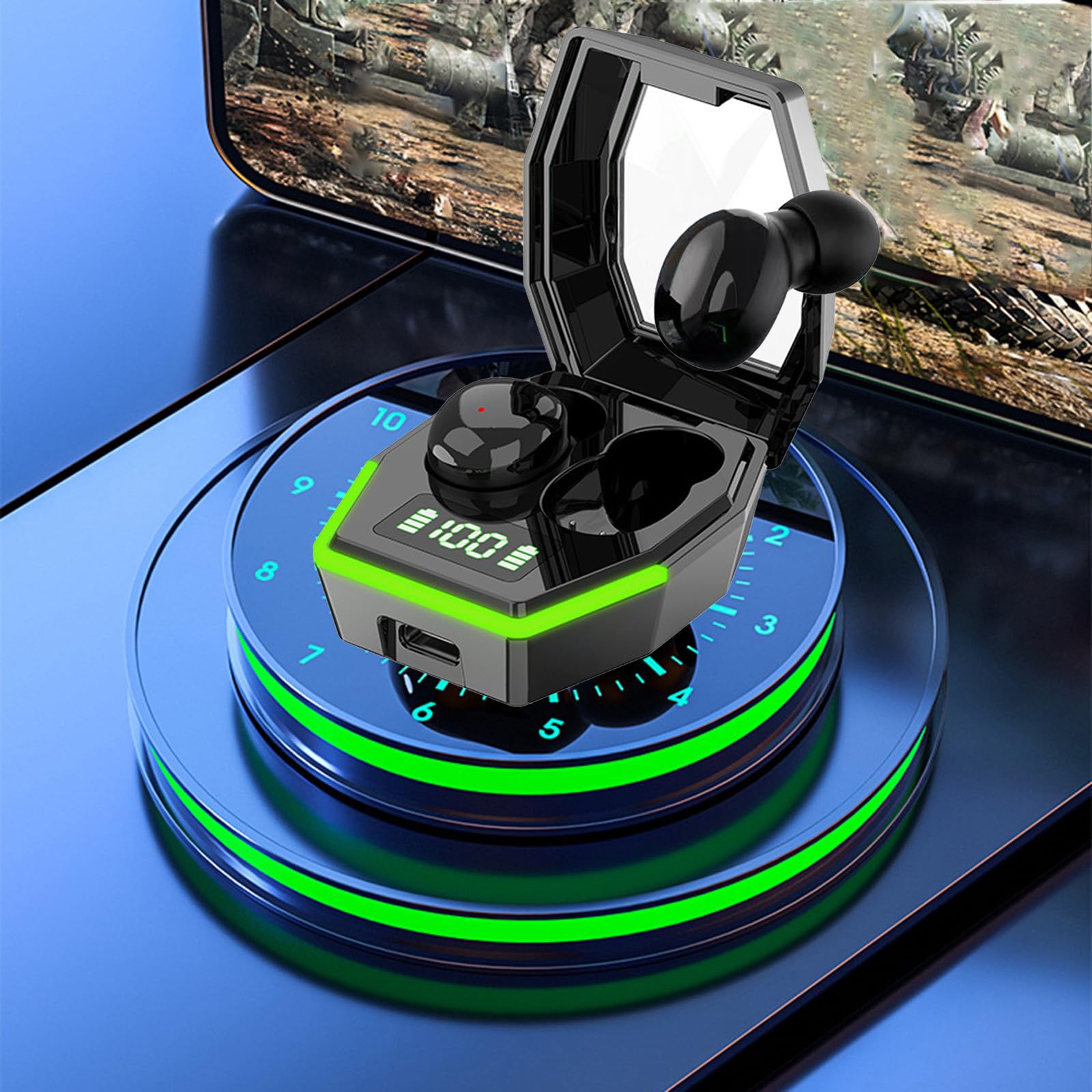 Bluetooth Earphone in-Ear Earpods LED Digital Display Long Life Portable Earphones With Translucent Charging Case Bluetooth 5.3