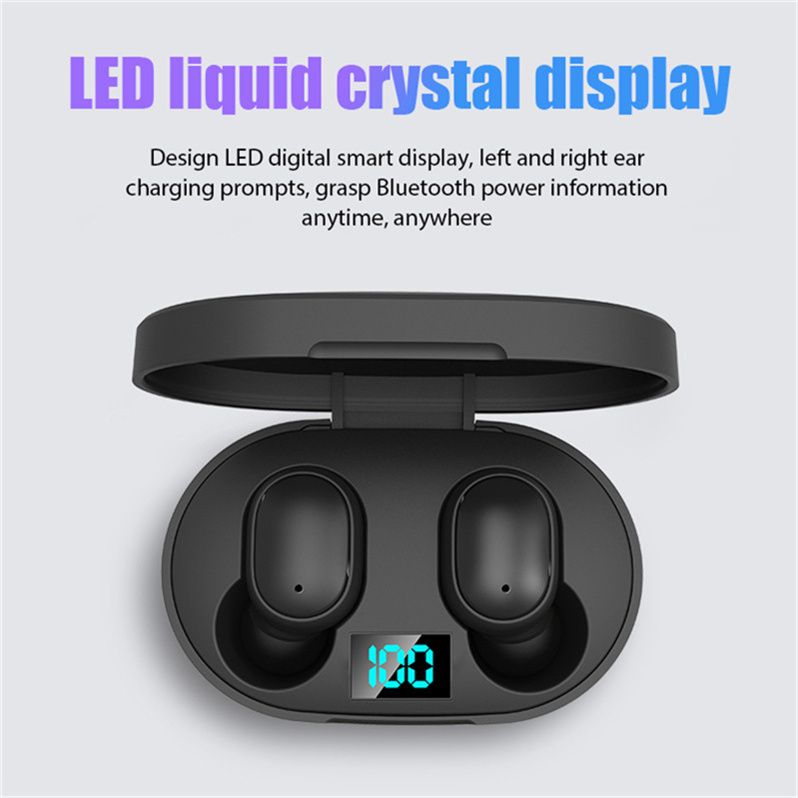 LED Digital Display Bluetooth Earpods Bluetooth Earphones Wireless Bluetooth Headset Noise Cancelling With Microphone Headphones With Charging Case For All Phone