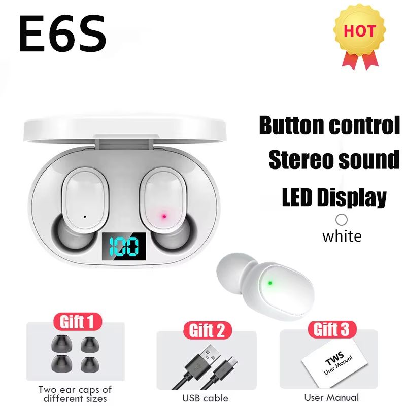LED Digital Display Bluetooth Earpods Bluetooth Earphones Wireless Bluetooth Headset Noise Cancelling With Microphone Headphones With Charging Case For All Phone