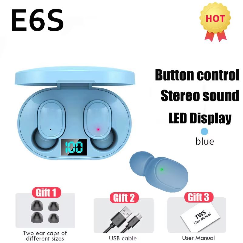 LED Digital Display Bluetooth Earpods Bluetooth Earphones Wireless Bluetooth Headset Noise Cancelling With Microphone Headphones With Charging Case For All Phone